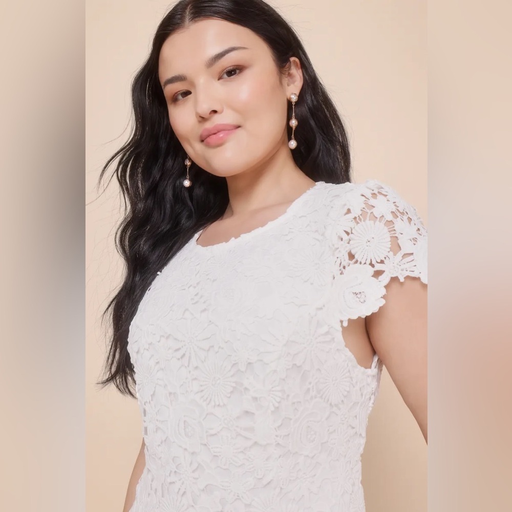 Lulus Romance Language White Backless Lace Dress - Picture 7 of 12